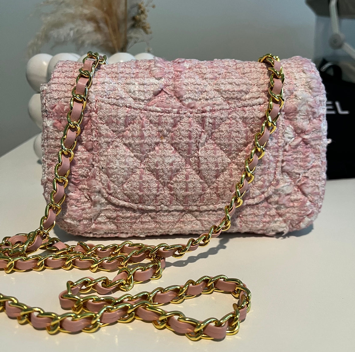 Cute in Pink Tweed Bag